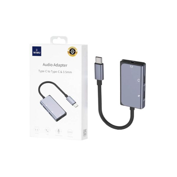 Wiwu Adaptador de Audio Tipo-C a Tipo-C 3.5mm Gris
