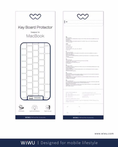 Wiwu protector de Teclado para Macbook13” Air / 13” Pro /14.2′ PRO(2021) / 16”/16.2′ PRO 2021 (A2442/A2485)