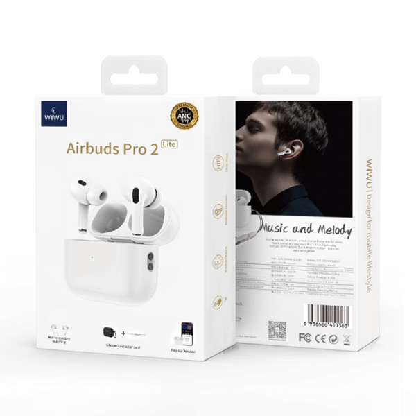 wiwu audífonos bluetooth true wireless airbuds pro 2 lite blanco - 9 Wiwu Audífonos Airbuds Pro 2 Lite ANC Blanco