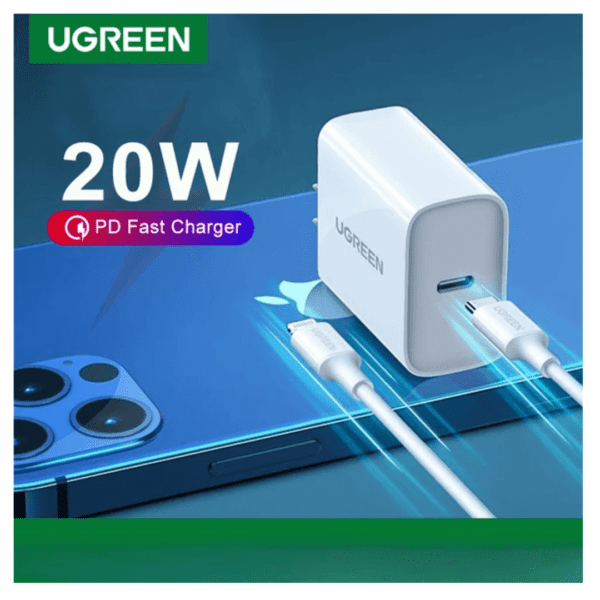 Cargador Ugreen 20w carga rapida CD137 - 2 Cargador de pared Ugreen USB Tipo C 20W - Carga Rápida CD137