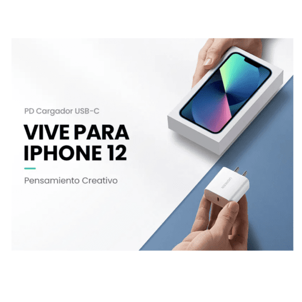 Cargador Ugreen 20w carga rapida CD137 - 7 Cargador de pared Ugreen USB Tipo C 20W - Carga Rápida CD137