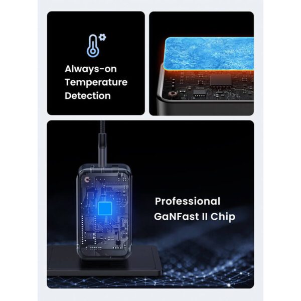 Cargador de pared Ugreen Nexode 65W carga rápida 3 en 1 para iPhone, MacBook, iPad CD244