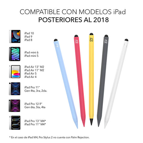 Lapiz Optico Stylus Pro 2 Zagg para iPad con carga inalámbrica Color Blanco