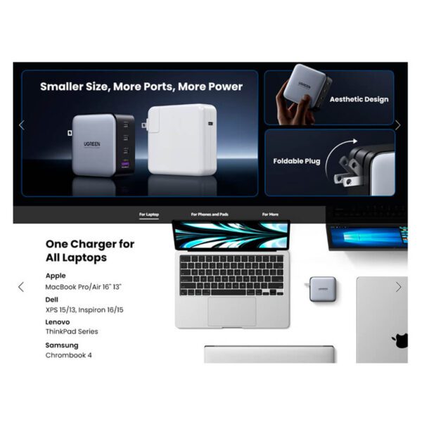 cargador de pared 4 en 1 de 100w ugreen - 1 Cargador de pared Ugreen Nexode 100W 4 en 1 para iPhone, MacBook, iPad