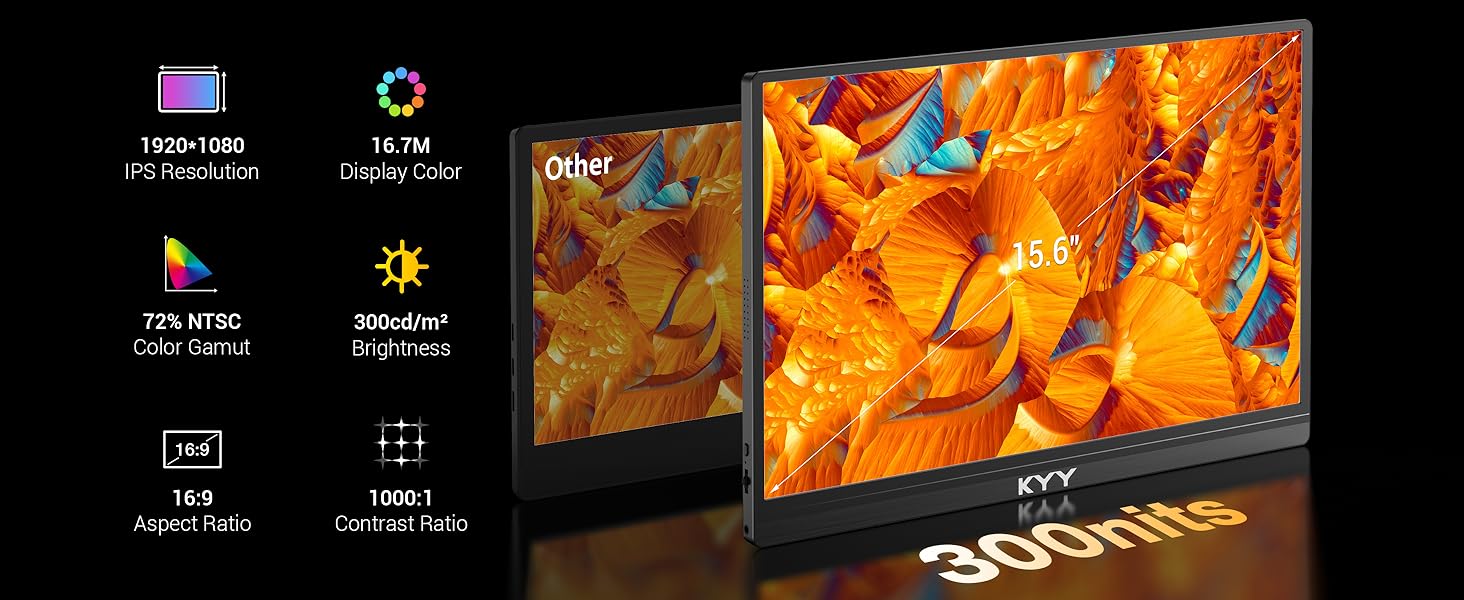 kyy k3 monitor portátil para laptop con funda