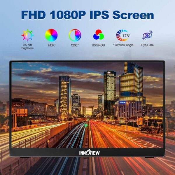 Monitor Portatil Innoview 15.6 pulgadas - 3 Innoview 15.6" Monitor Portátil para Laptop 1080P IPS FHD 60Hz