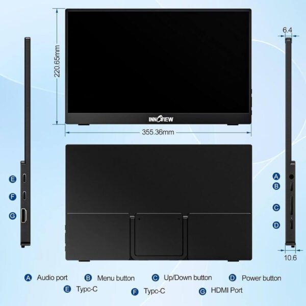 Monitor Portatil Innoview 15.6 pulgadas - 5 Innoview 15.6" Monitor Portátil para Laptop 1080P IPS FHD 60Hz